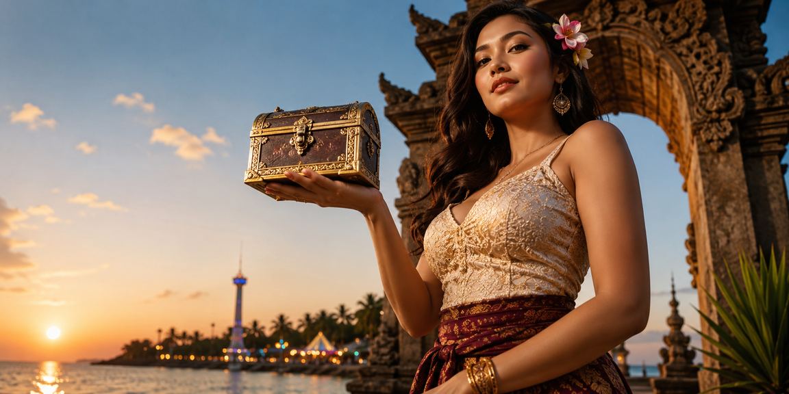 Permainan kartu kasino di tepi pantai dengan suasana santai dan cerah